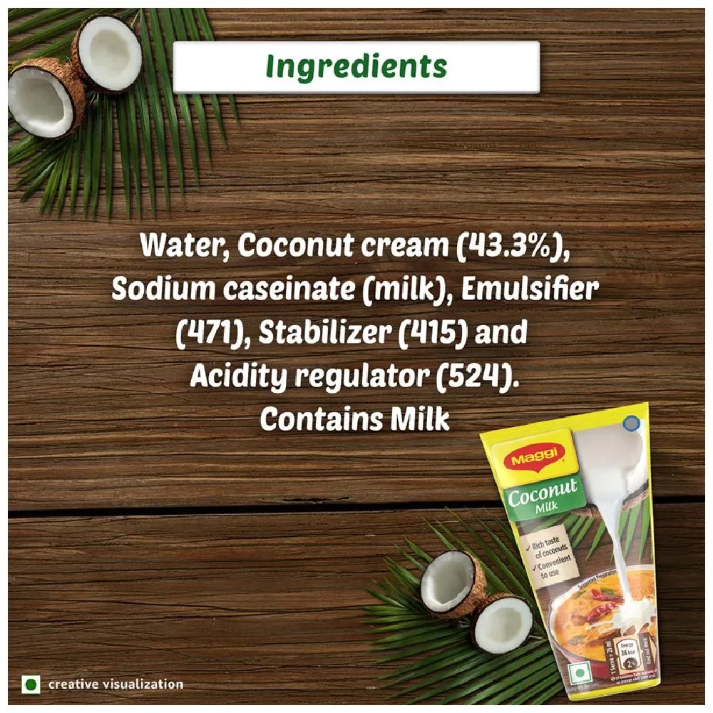 MAGGI Liquid Coconut Milk - Adds Creaminess & Flavour To Gravies, 180 ml Tetra Pack-3.webp